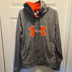 Under Armour Womans Hoodie in Heather Gray and Bright Orange